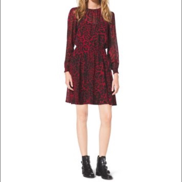 Michael kors red leopard dress Clearance